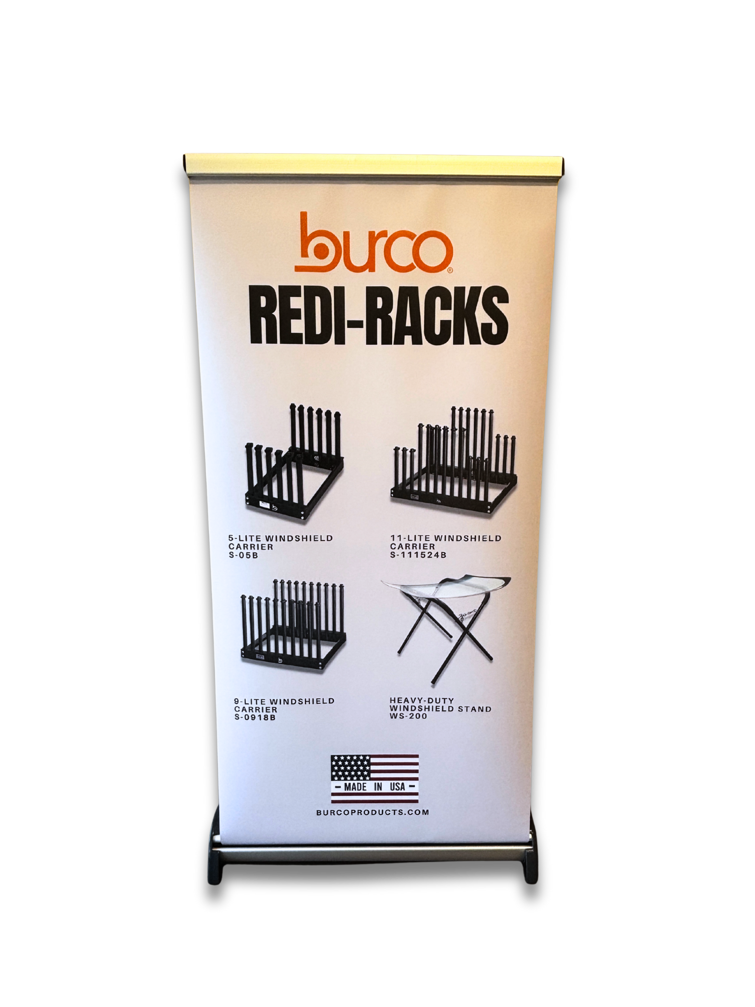 BURCO RACKS 15 X34  RETRACTABLE PROMO DISPLAY